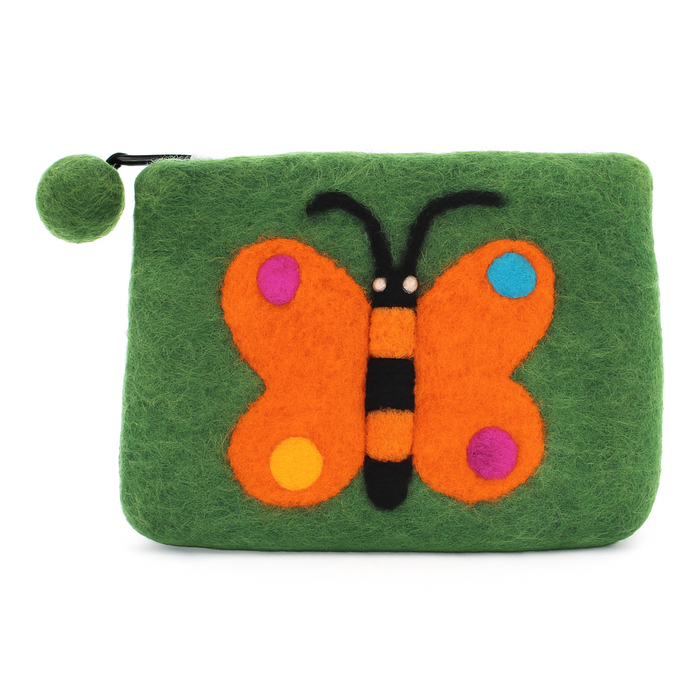 Filz-Täschchen – Schmetterling grün