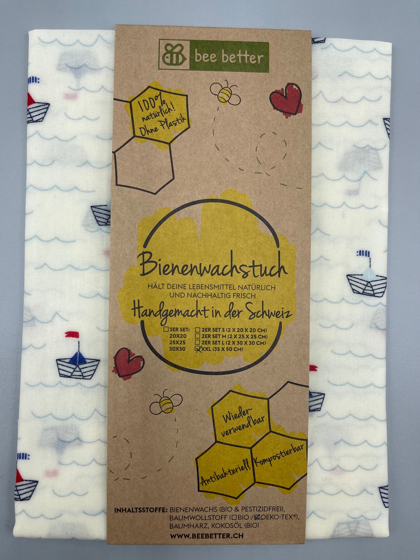 Bienenwachstuch 2er Set Medium - Matrosen Ahoi