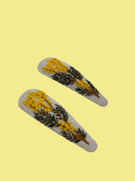 Handbestickte Haarspangen Blumenpracht - 2er Set