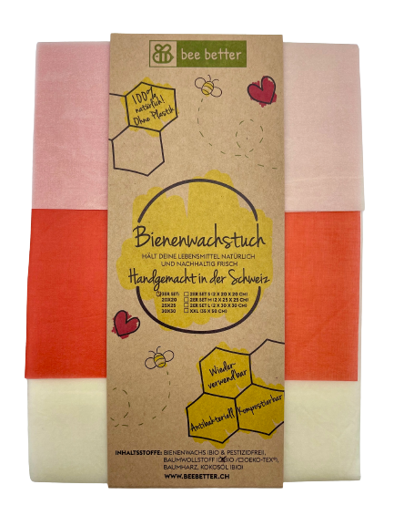 Bio Bienenwachstuch 3er Set - Pure