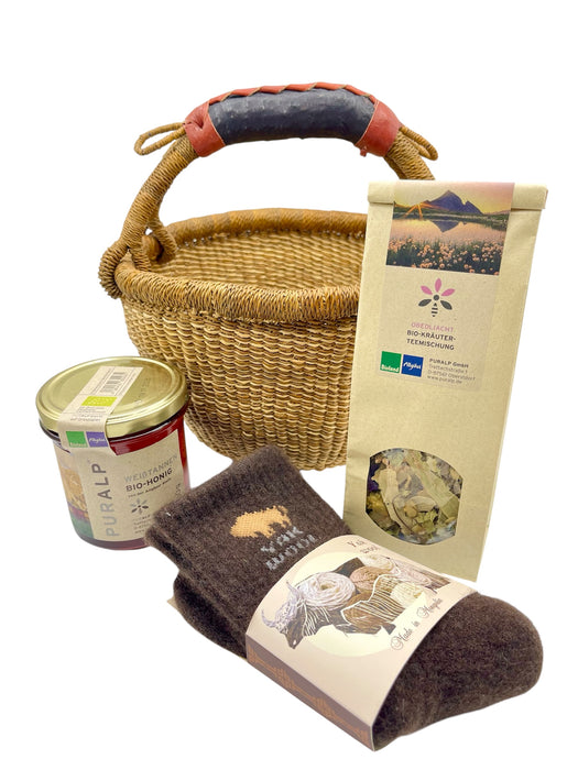 NaturPur Geschenk-Set – Bio-Tee, Honig & Yak-Wollsocken