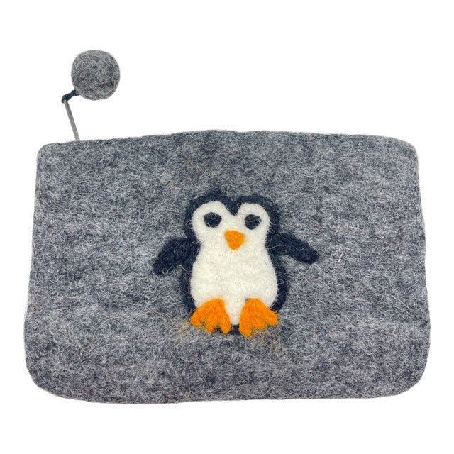 Filz-Täschchen – Pinguin grau