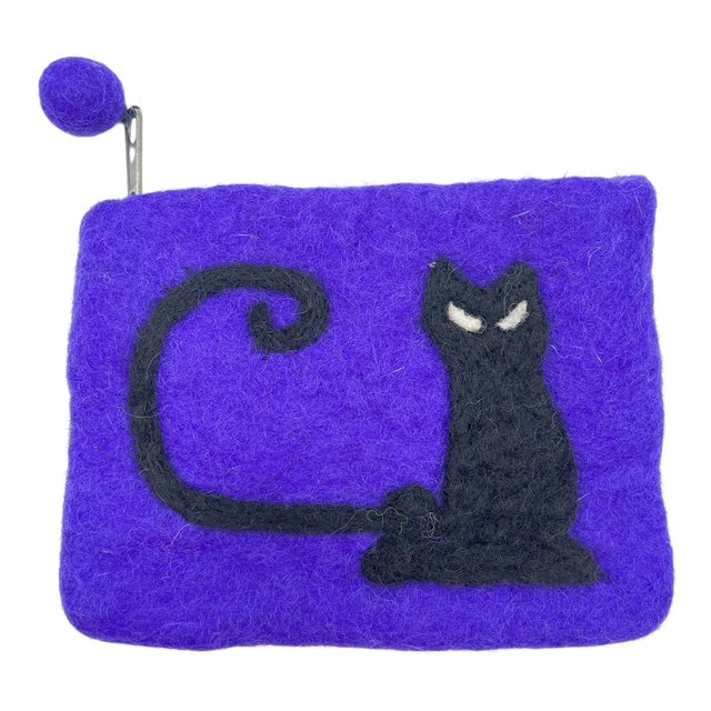 Filz-Täschchen – Nachtkatze violett