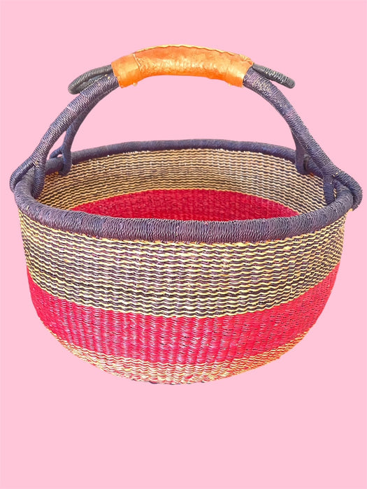Einkaufskorb handgeflochten aus Ghana – robust, nachhaltig & fair