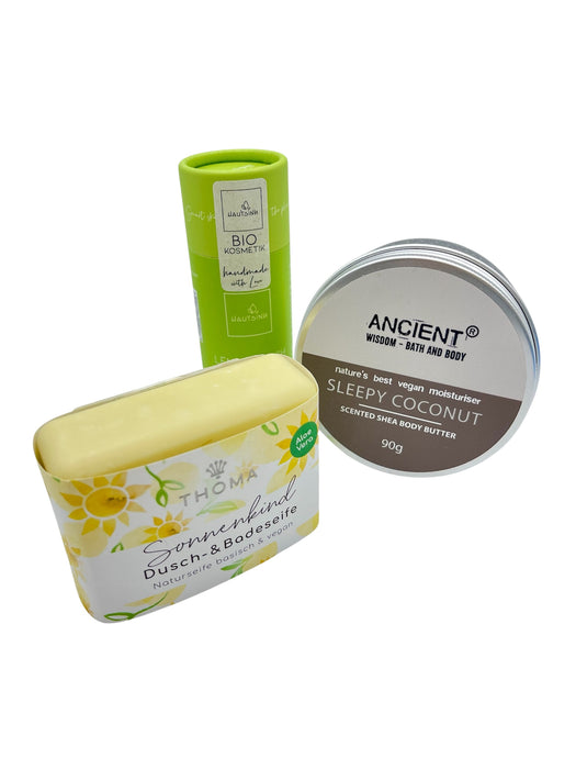 Geschenk-Set „Frische Natur“ – Deo, Seife & Shea-Bodybutter