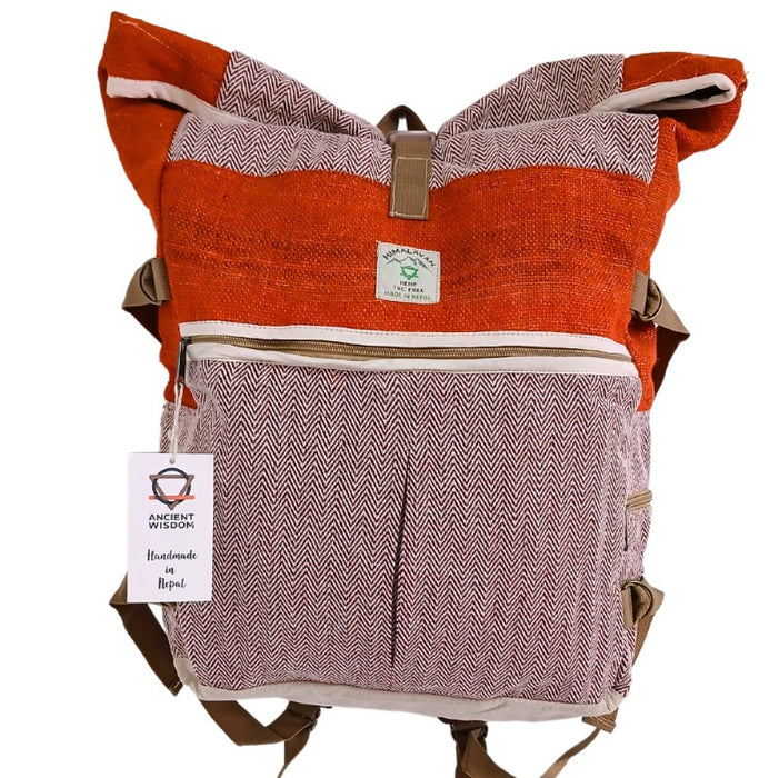 NaturPur Trekking-Rucksack aus Hanf – Orange