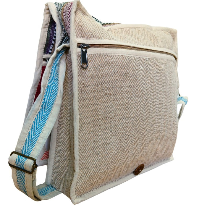 Himalaya Messenger-Bag aus Hanf – Triangle Design