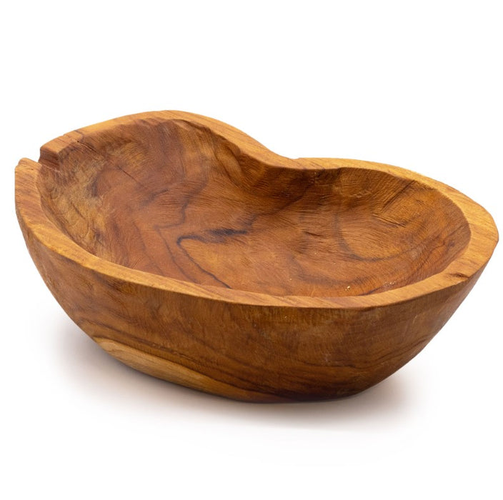 Obstschale aus Teakholz – Naturbelassene Form