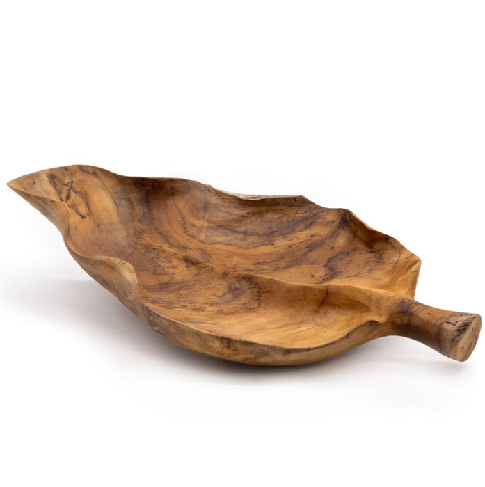Teakholz Obstschale – Grosse Blattform