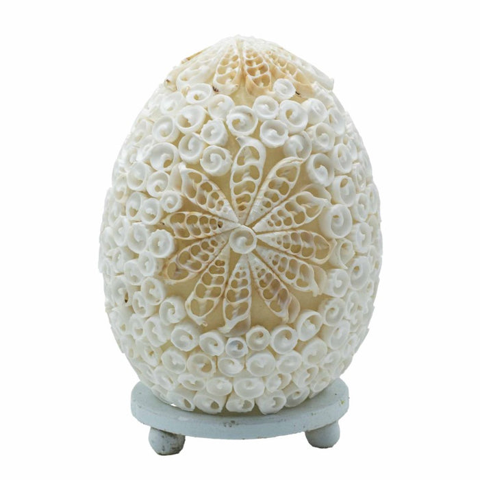 Boho Muschellampe – Cut Art Shell Oval 15 cm – Handgefertigt