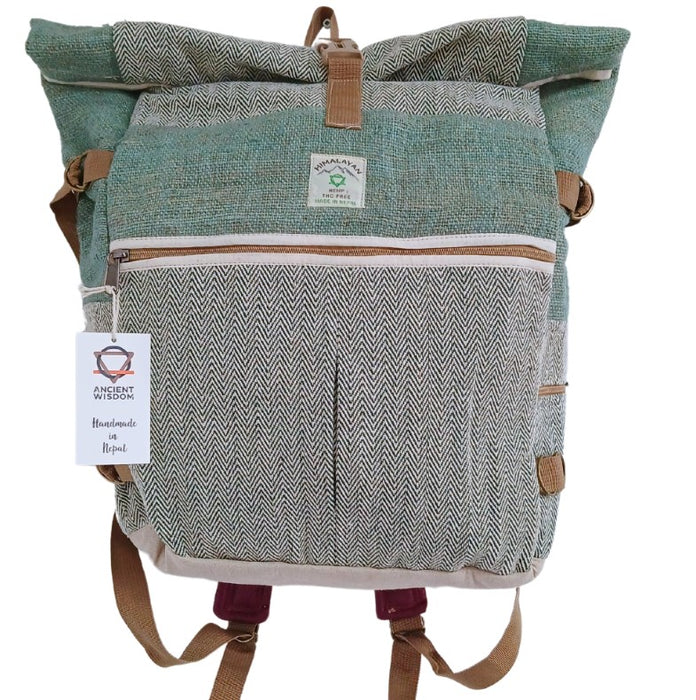 NaturPur Trekking-Rucksack aus Hanf – Salbei