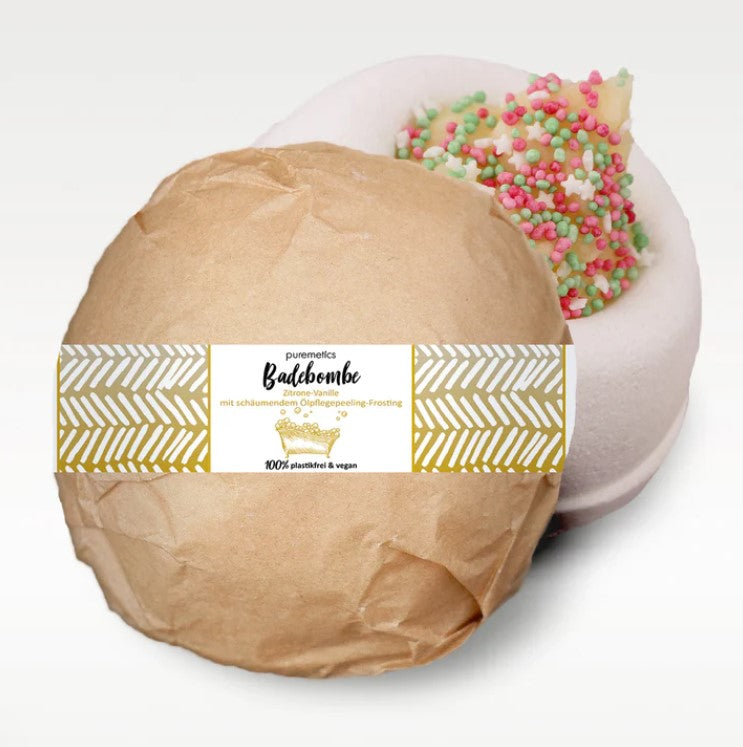 puremetics Badebombe 'Zitrone-Vanille'