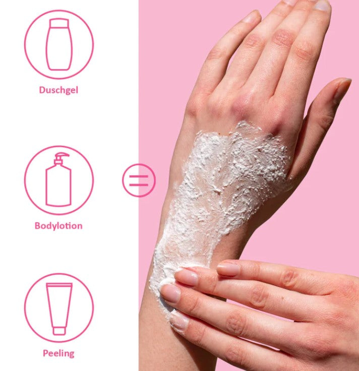 3in1 Dusch-Fluff 'Blütenmeer' mit Zuckerpeeling