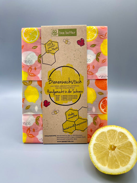 Bienenwachstuch 3er Set - Zitronen