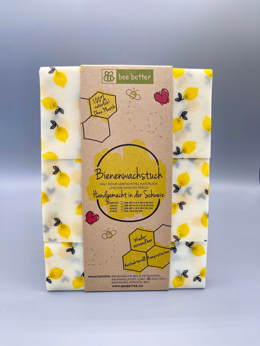 Bienenwachstuch 3er Set - Sauer macht lustig
