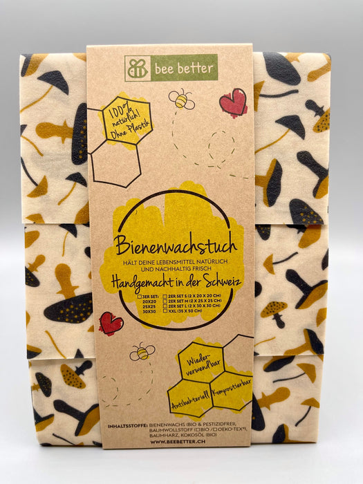 Bienenwachstuch 3er Set - Pilze
