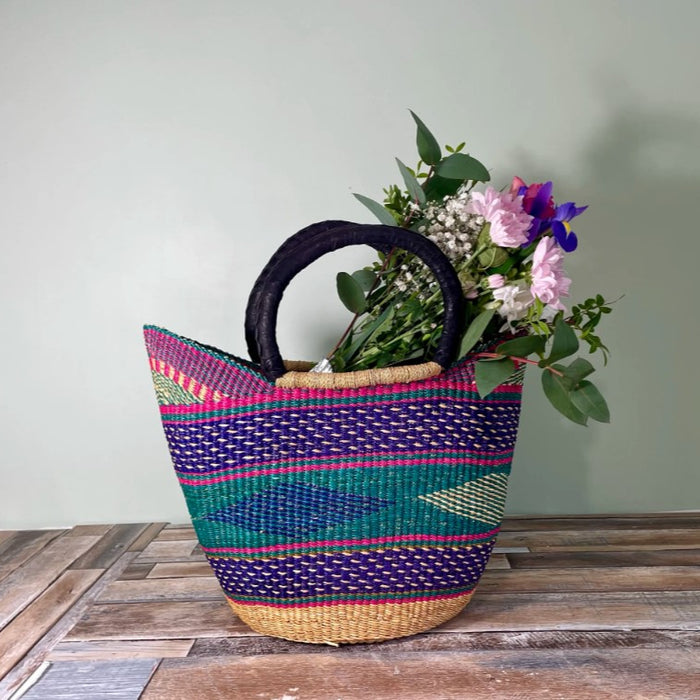 Schultertasche, geflochtene Einkaufstasche, Strohtasche