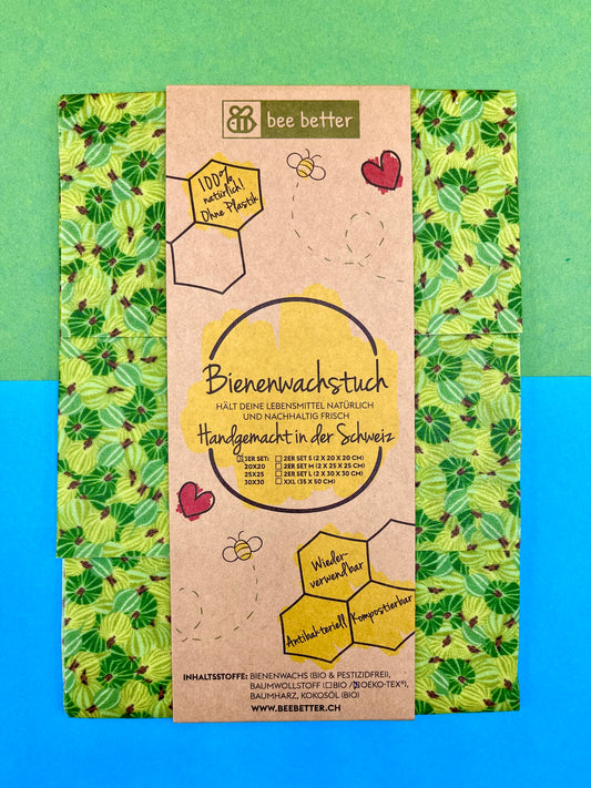 Bienenwachstuch 3er Set - Stachelbeere
