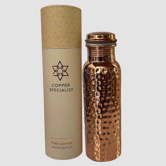 Kupferflasche 750 ml – gehämmert & poliert aus reinem Kupfer