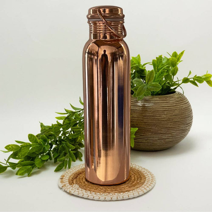 Kupferflasche 950 ml mit Griff – poliert aus reinem Kupfer
