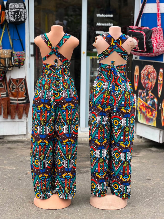 Damen Jumpsuit „Ama“ – handgefertigt in Ghana | Grösse XL