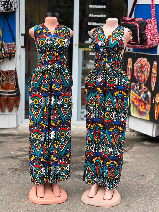 Damen Jumpsuit „Ama“ – handgefertigt in Ghana | Grösse M
