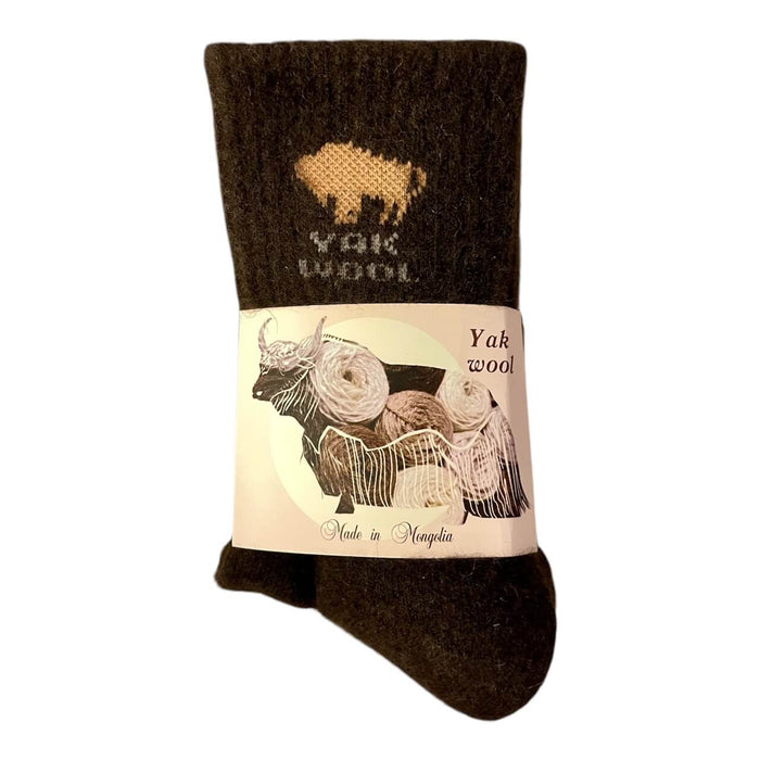 Yak Wollsocken 100% reine Yak-Wolle – Dunkelbraun, Grösse XXL (46-48)