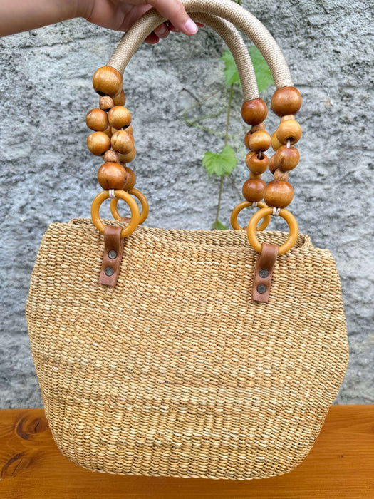 Bolga Handtasche mit Holzperlen – Lissabon