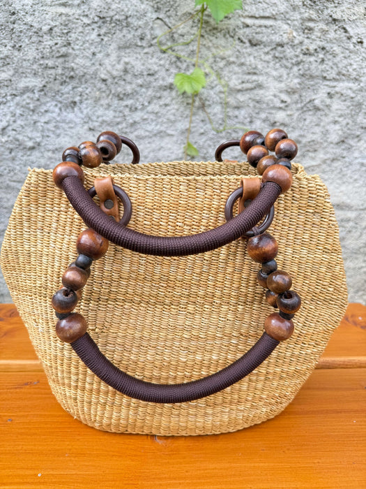 Bolga Handtasche mit Holzperlen – Barcelona