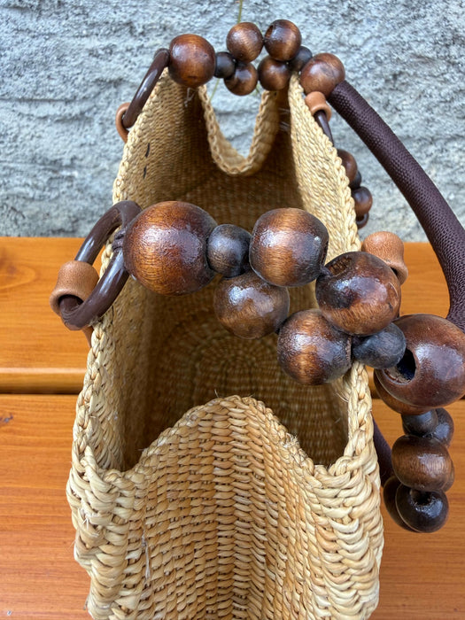 Bolga Handtasche mit Holzperlen – Barcelona