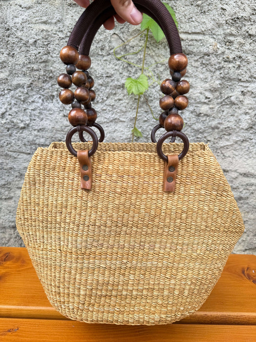 Bolga Handtasche mit Holzperlen – Barcelona