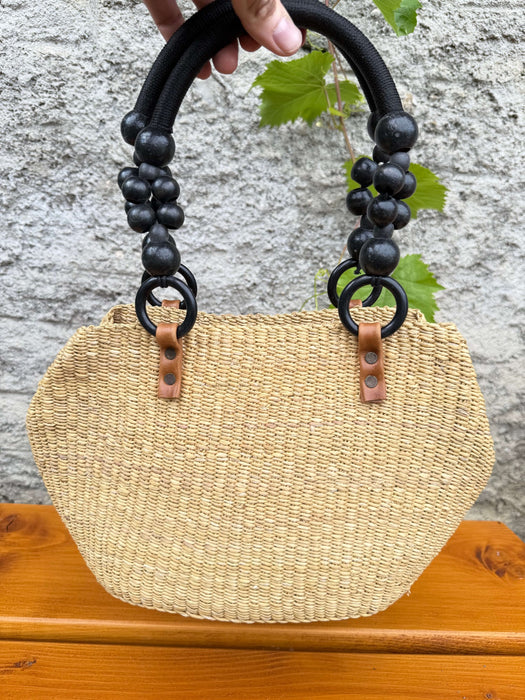 Bolga Handtasche mit Holzperlen – Ibiza