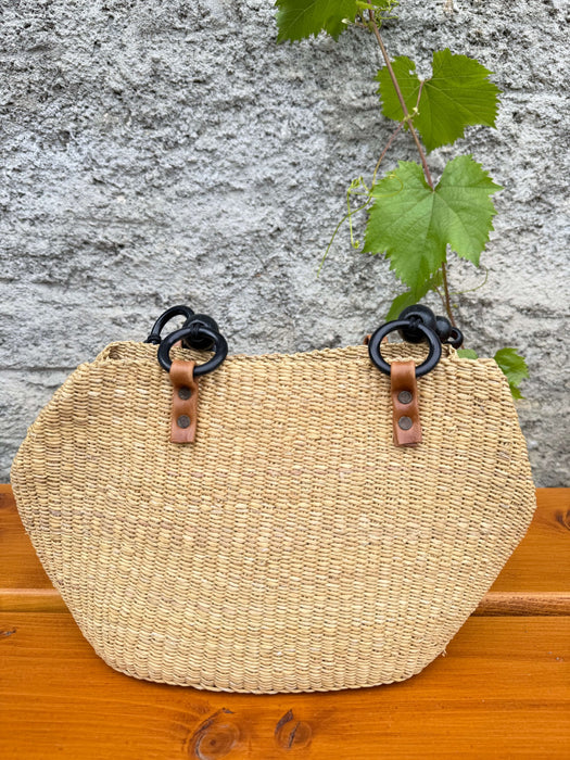 Bolga Handtasche mit Holzperlen – Ibiza