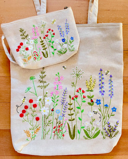 Set Einkaufstasche & Täschli Blumenwiese