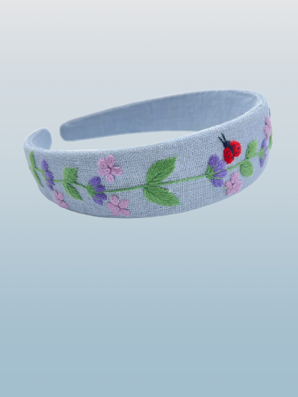Handbestickter Haarreif Maienlust