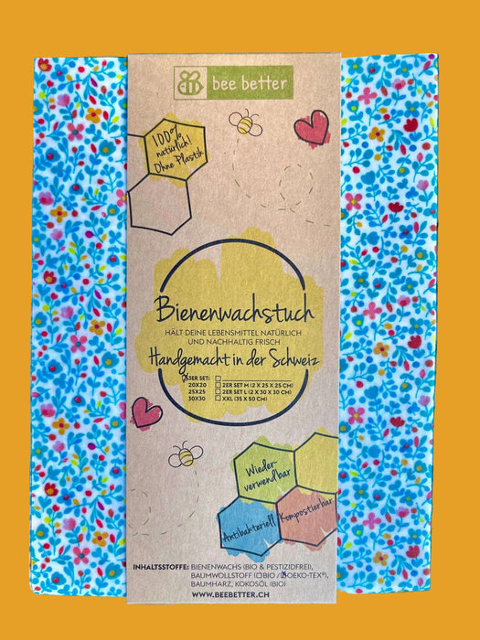 Bienenwachstuch Brottuch - blaue Blümchen