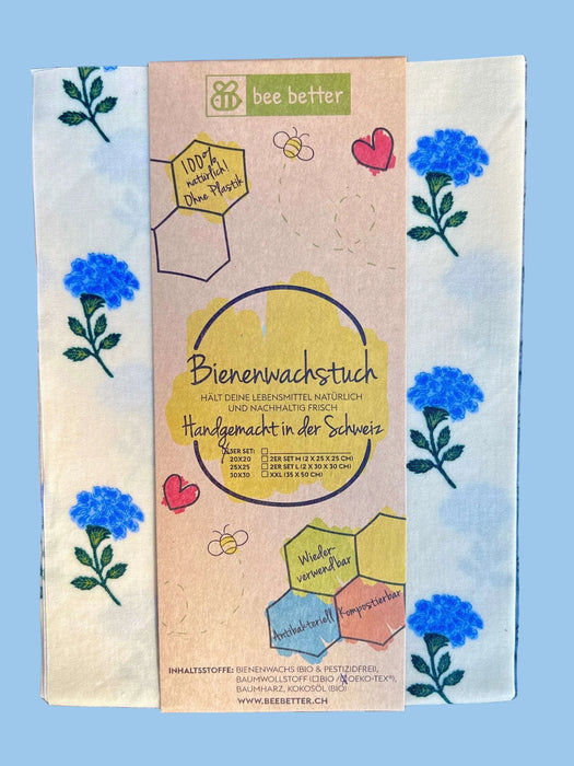 Bienenwachstuch Brottuch - Hortensie