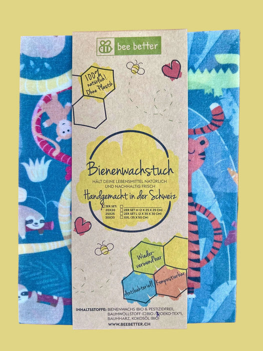 Bienenwachstuch 3er Set - Dschungel