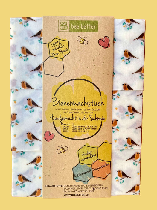 Bio Bienenwachstuch 3er Set - Rotkählchen