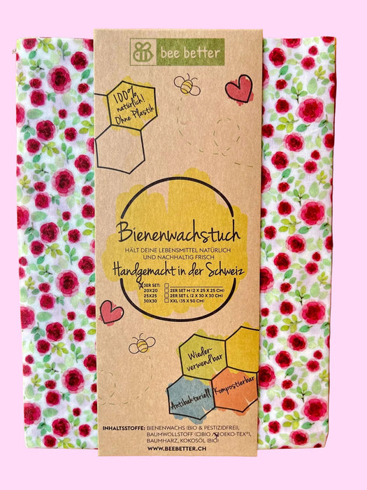 Bienenwachstücher 2er-Set Large – roti Rösli