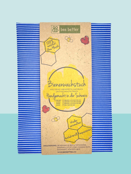 Bienenwachstuch Brottuch - blue stripes