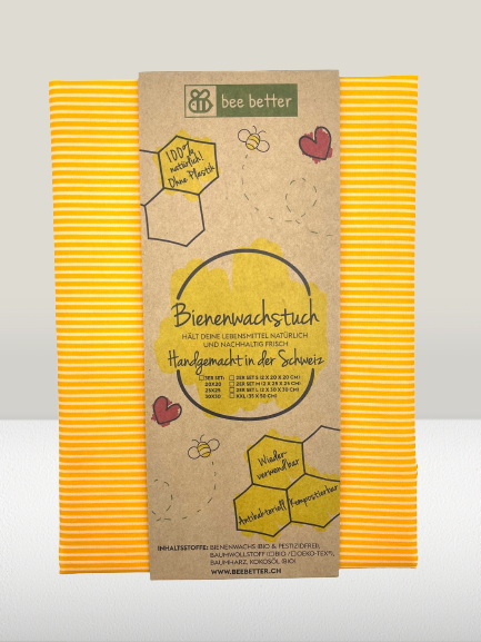 Bienenwachstuch Brottuch - yellow stripes