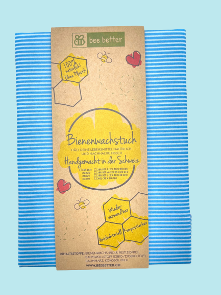 Bienenwachstuch Brottuch - light blue stripes