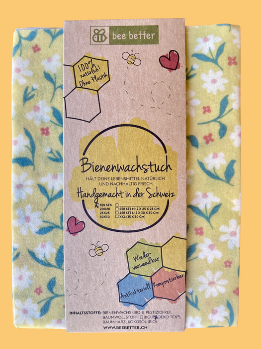 Bienenwachstuch 3er Set - Sommerwiese