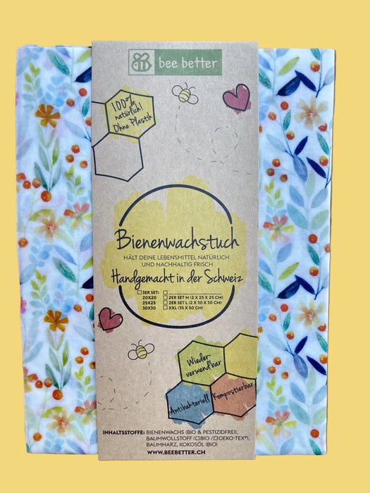 Bienenwachstuch 3er Set - Blütentraum