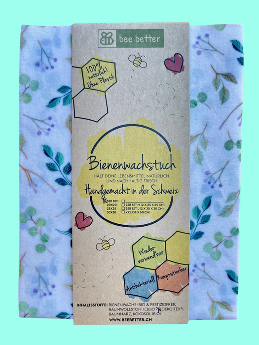 Bienenwachstuch 3er Set - Kräuterwiese