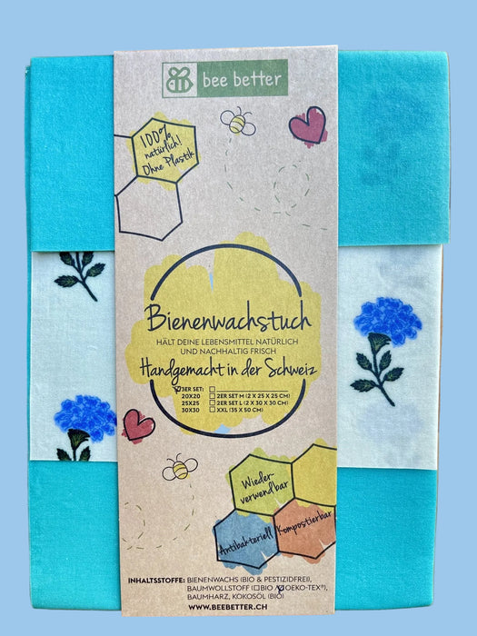 Bienenwachstuch 3er Set - Blütensee