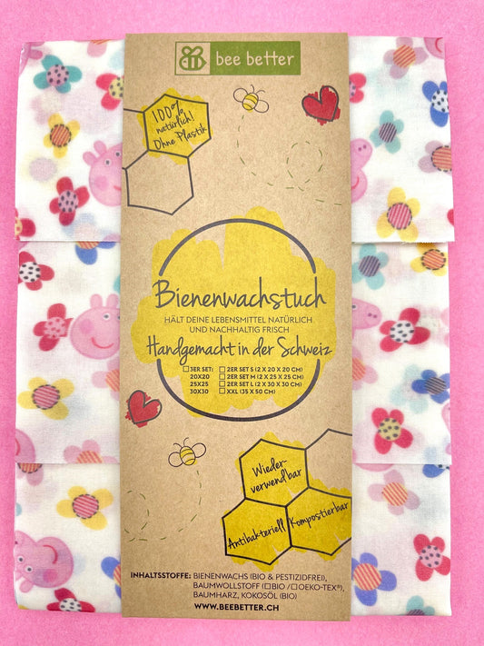 Bienenwachstuch 3er Set - Peppa Pig