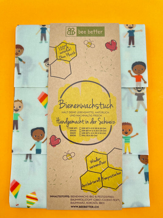 Bio Bienenwachstuch 3er Set - Children
