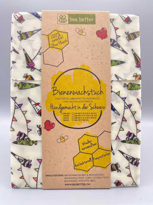 Bienenwachstuch 2er Set Medium - Schultüte